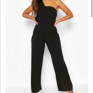 boohoo one shoulder jumpsuit